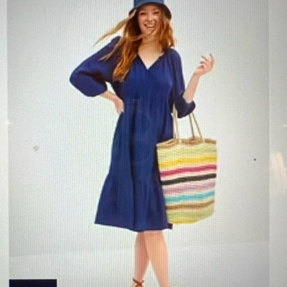 NWT Gap Factory Gauze Splitneck Midi Dress Size L